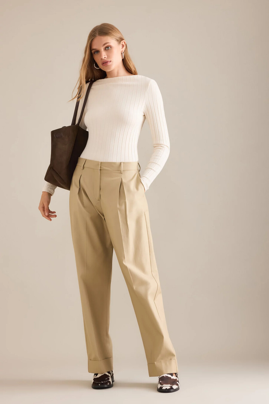 ausgewählte dora mid-rise tapered pants