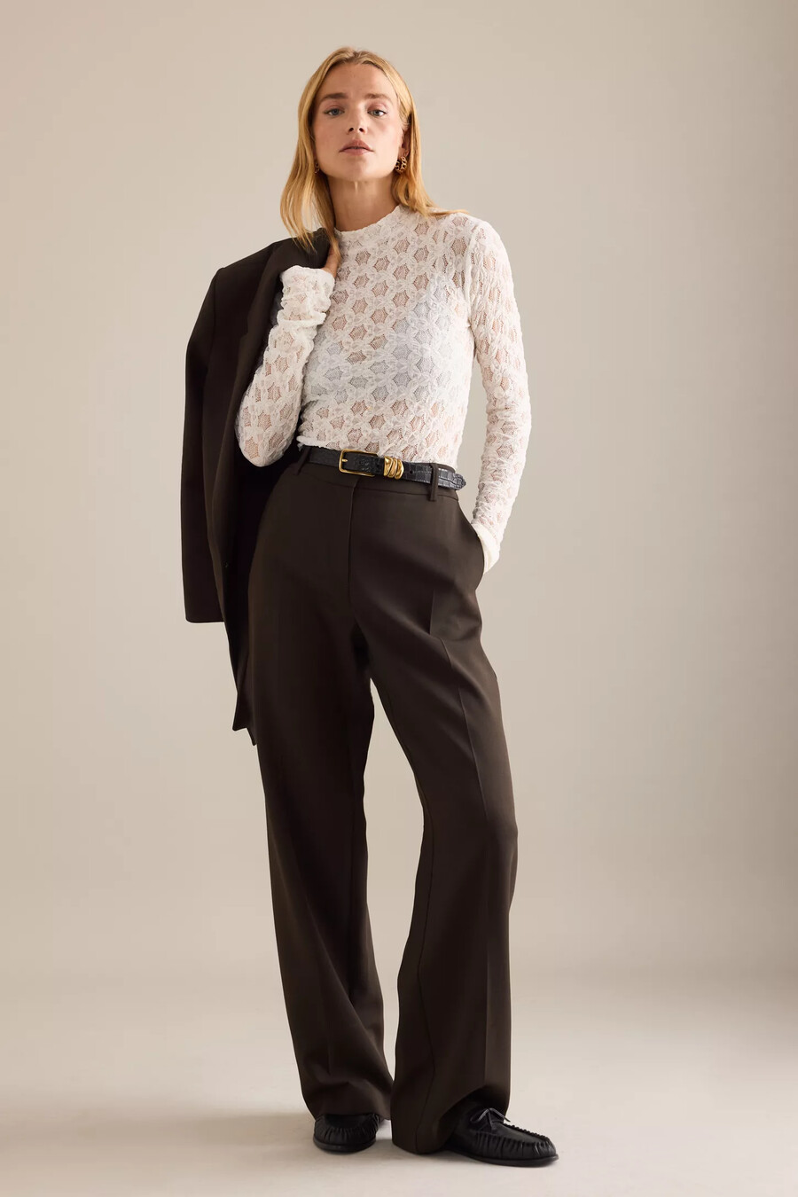ausgewählte rita mid-rise wide-leg-hosen