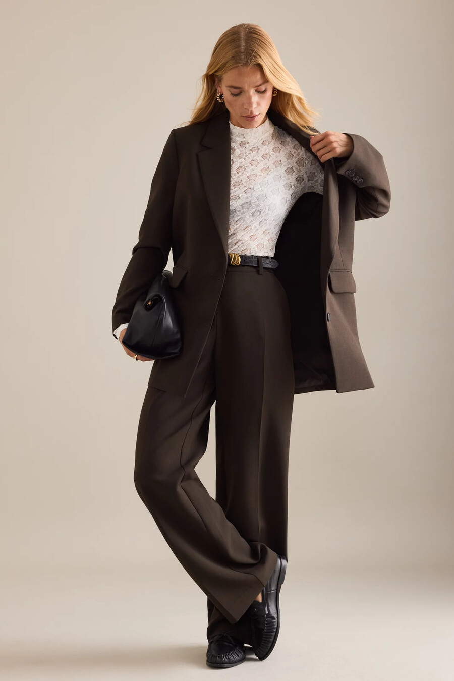 ausgewählte rita mid-rise wide-leg-hosen