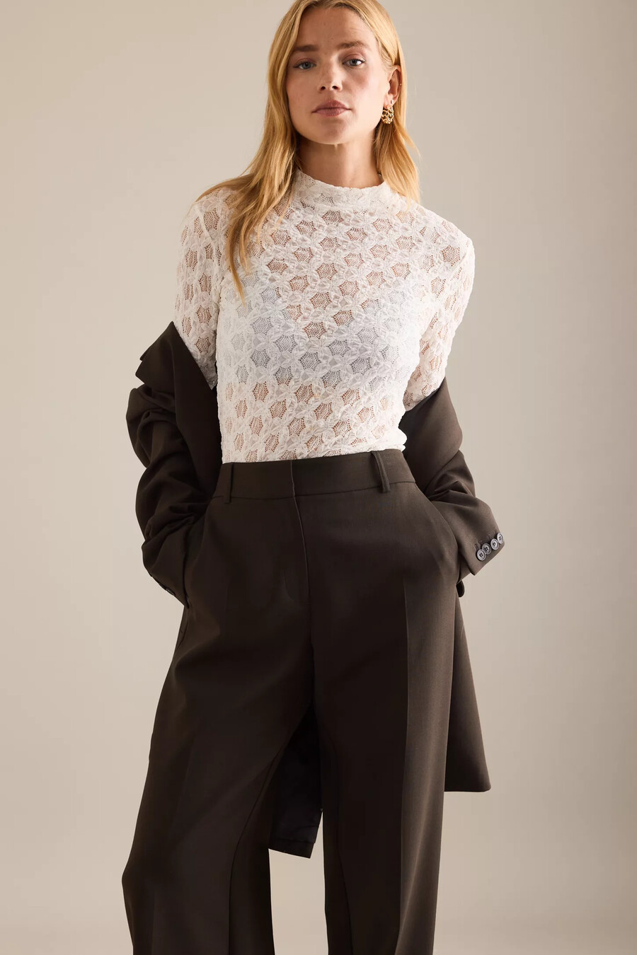 ausgewählte rita mid-rise wide-leg-hosen