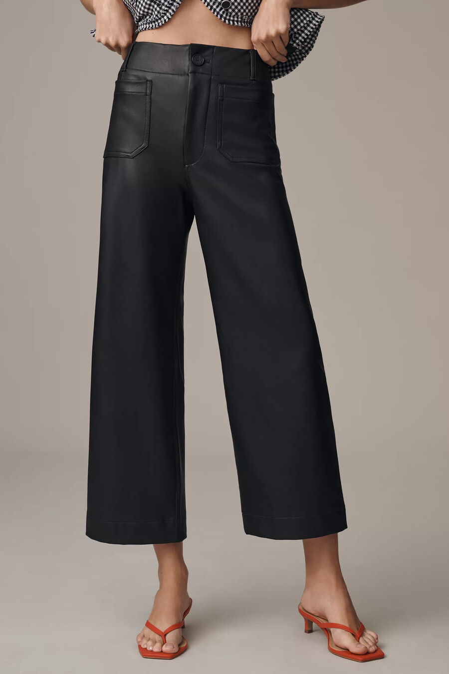die colette cropped wide-leg hose von maeve vegane leder-edition