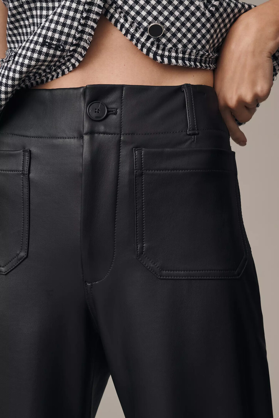 die colette cropped wide-leg hose von maeve vegane leder-edition