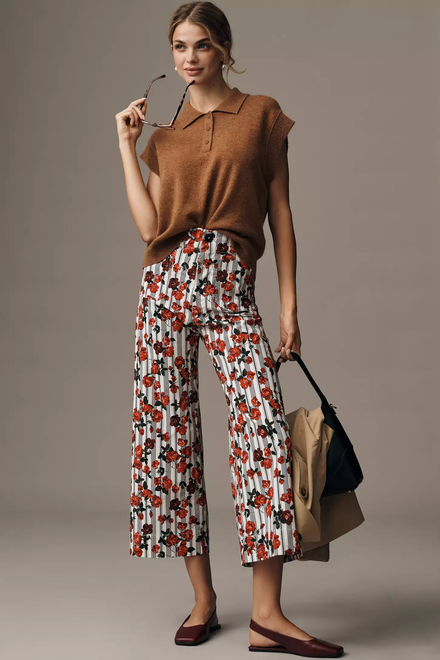 die colette cropped wide-leg hose von maeve magic fabric edition