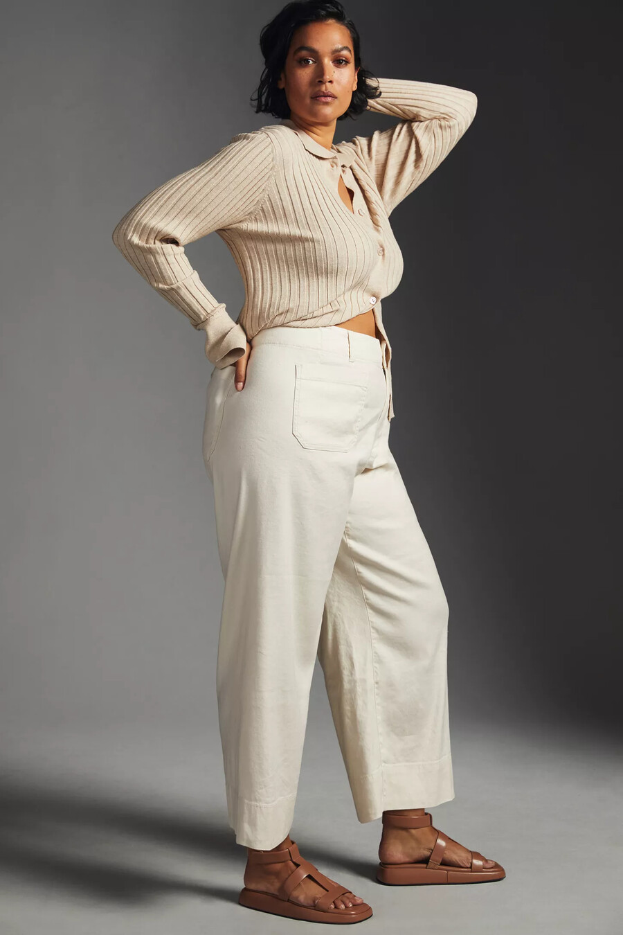 die colette cropped wide-leg hose von maeve leinen-edition