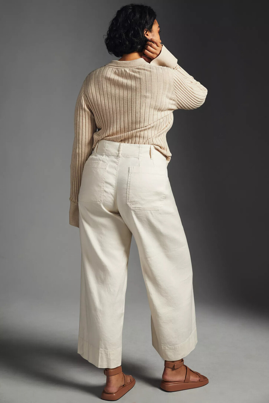 die colette cropped wide-leg hose von maeve leinen-edition
