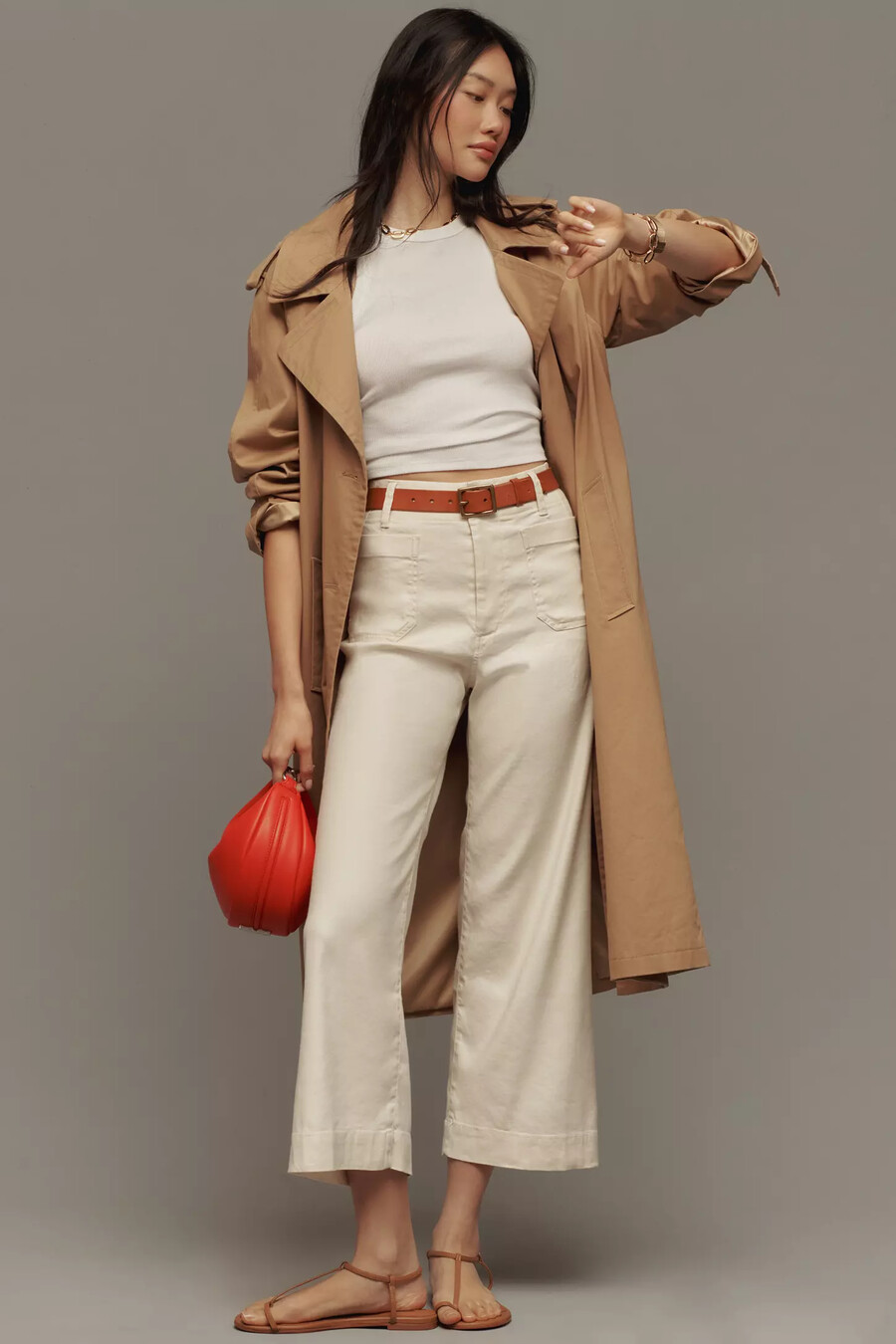 die colette cropped wide-leg hose von maeve leinen-edition
