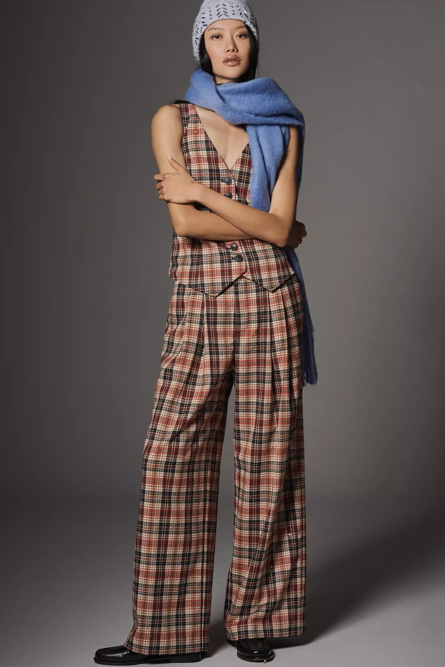 die avery sparkle plissee-hose mit weitem bein von maeve