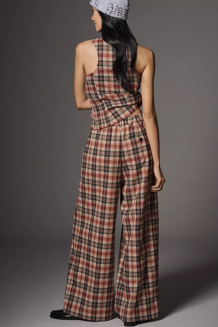 die avery sparkle plissee-hose mit weitem bein von maeve