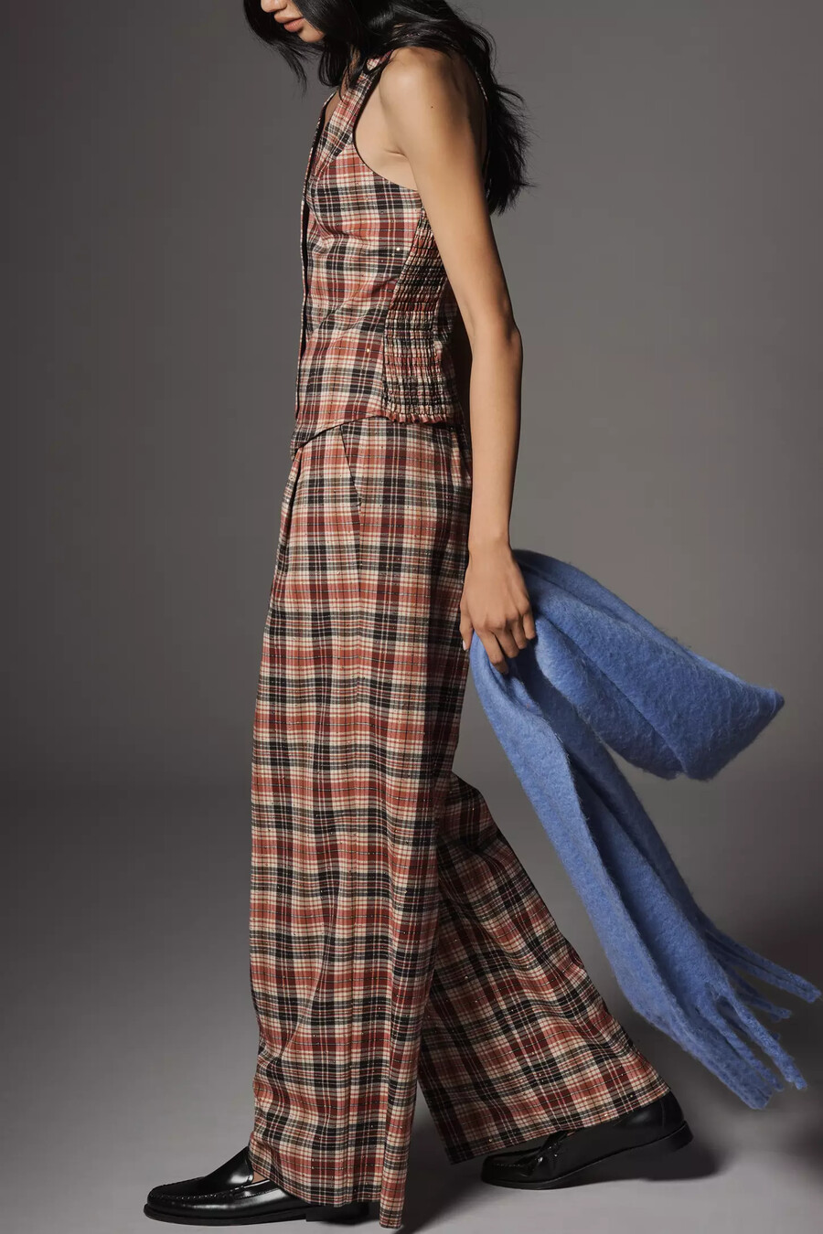 die avery sparkle plissee-hose mit weitem bein von maeve