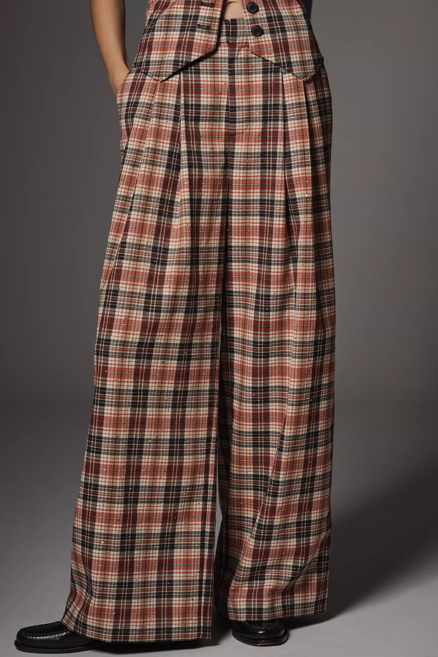 die avery sparkle plissee-hose mit weitem bein von maeve