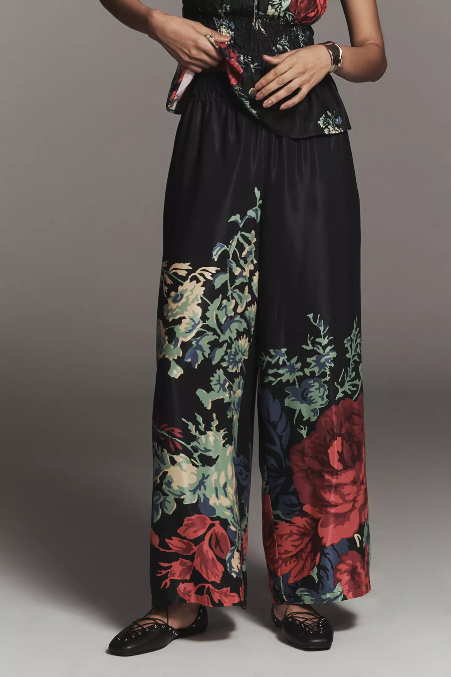 die somerset seidenhose mit print und weitem bein zum hineinschlüpfen