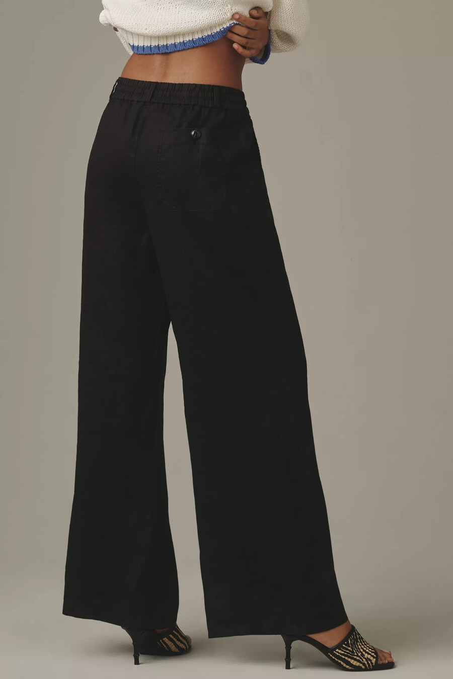 die brooklin leinenhose zum hineinschlüpfen mit bindeband vorne von maeve