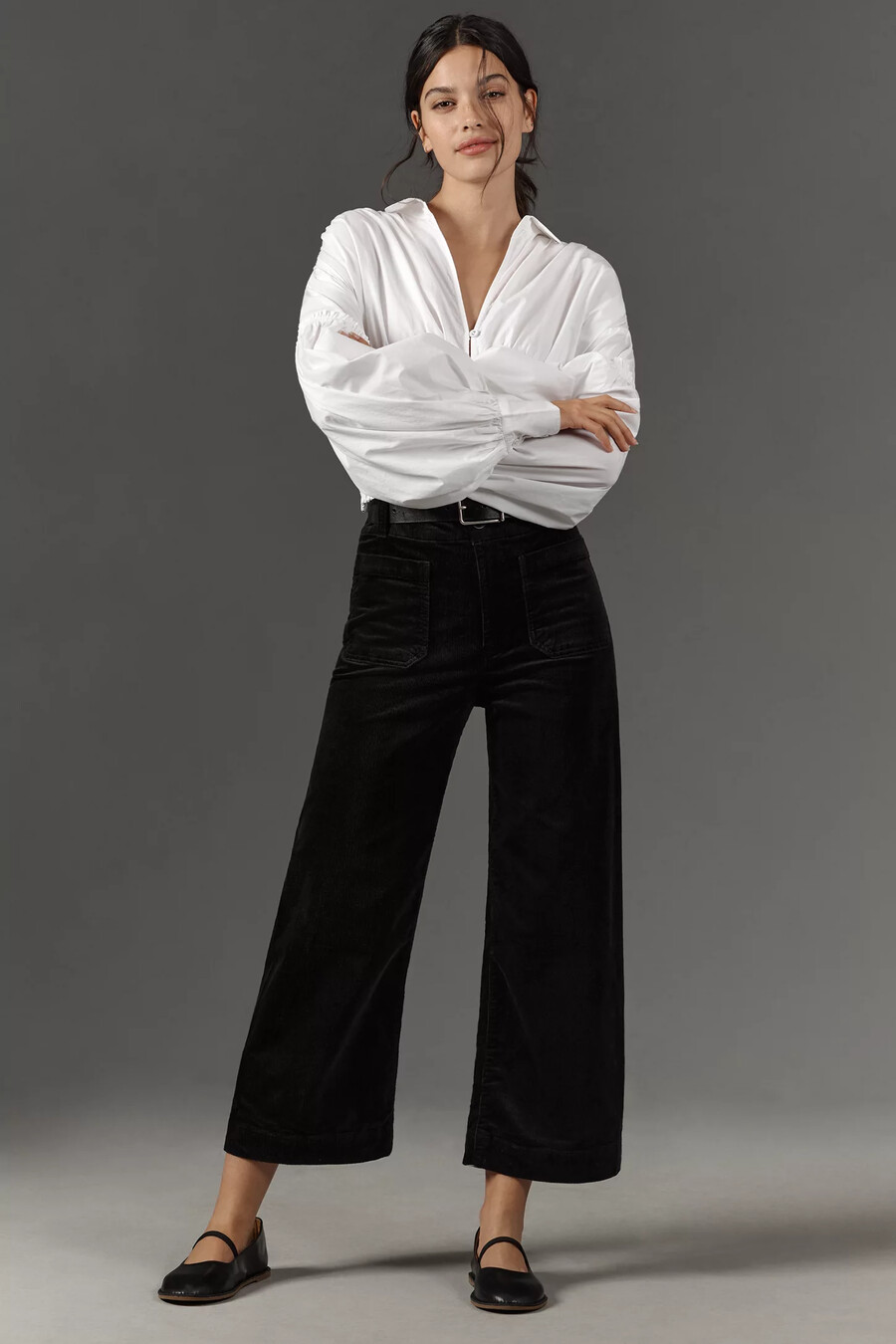 die colette cropped wide-leg hose von maeve cord-edition