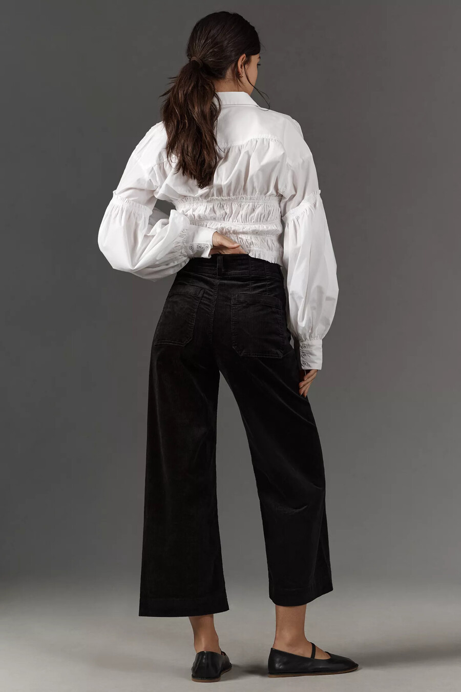 die colette cropped wide-leg hose von maeve cord-edition