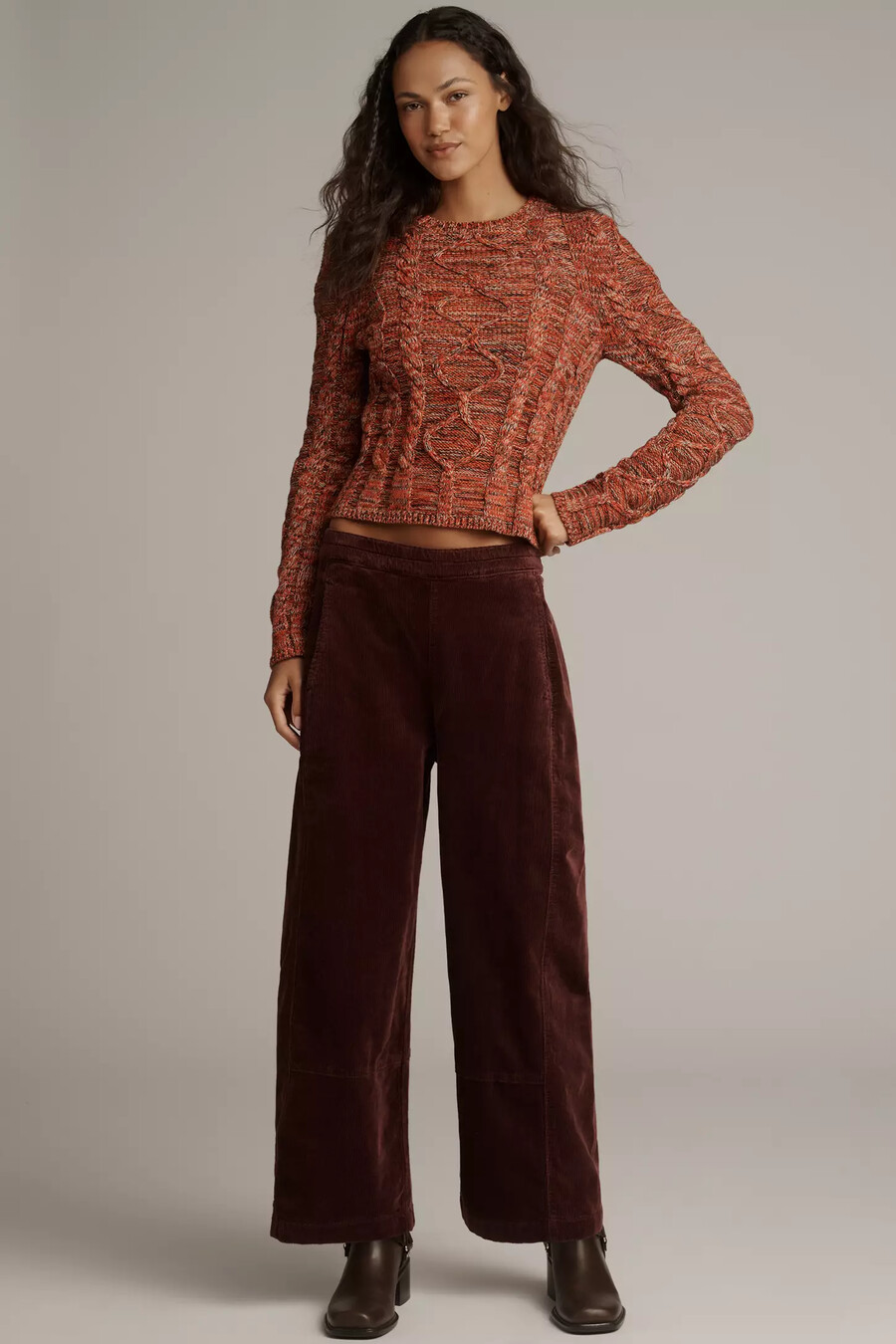 die izzie relaxed pull-on barrel trousers von pilcro cord-edition
