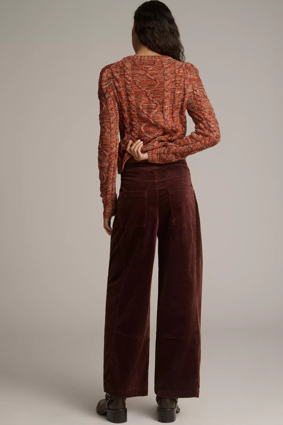 die izzie relaxed pull-on barrel trousers von pilcro cord-edition