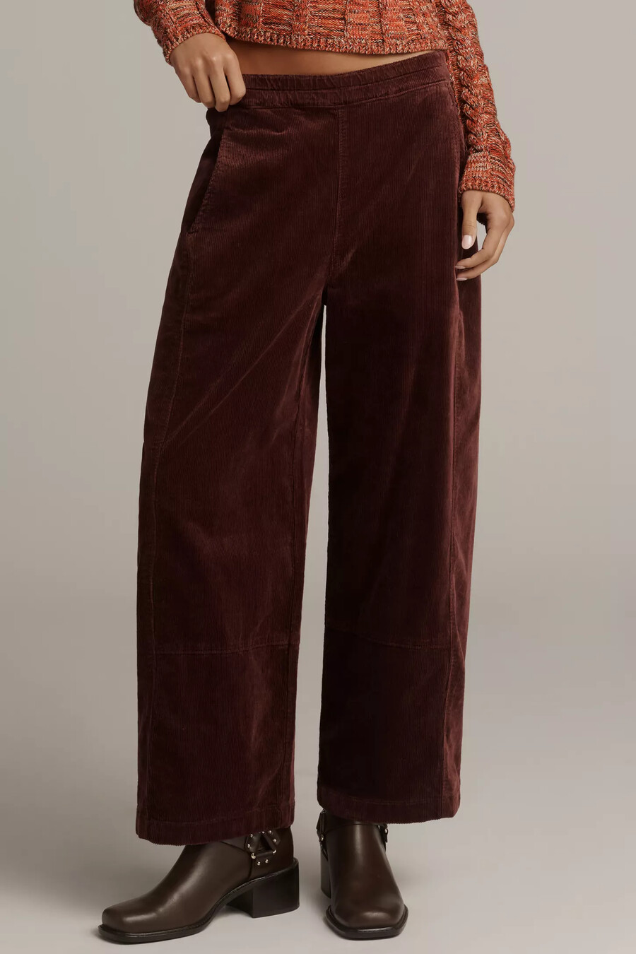 die izzie relaxed pull-on barrel trousers von pilcro cord-edition