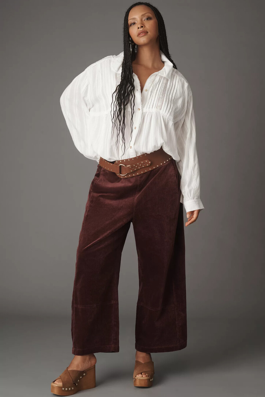 die izzie relaxed pull-on barrel trousers von pilcro cord-edition