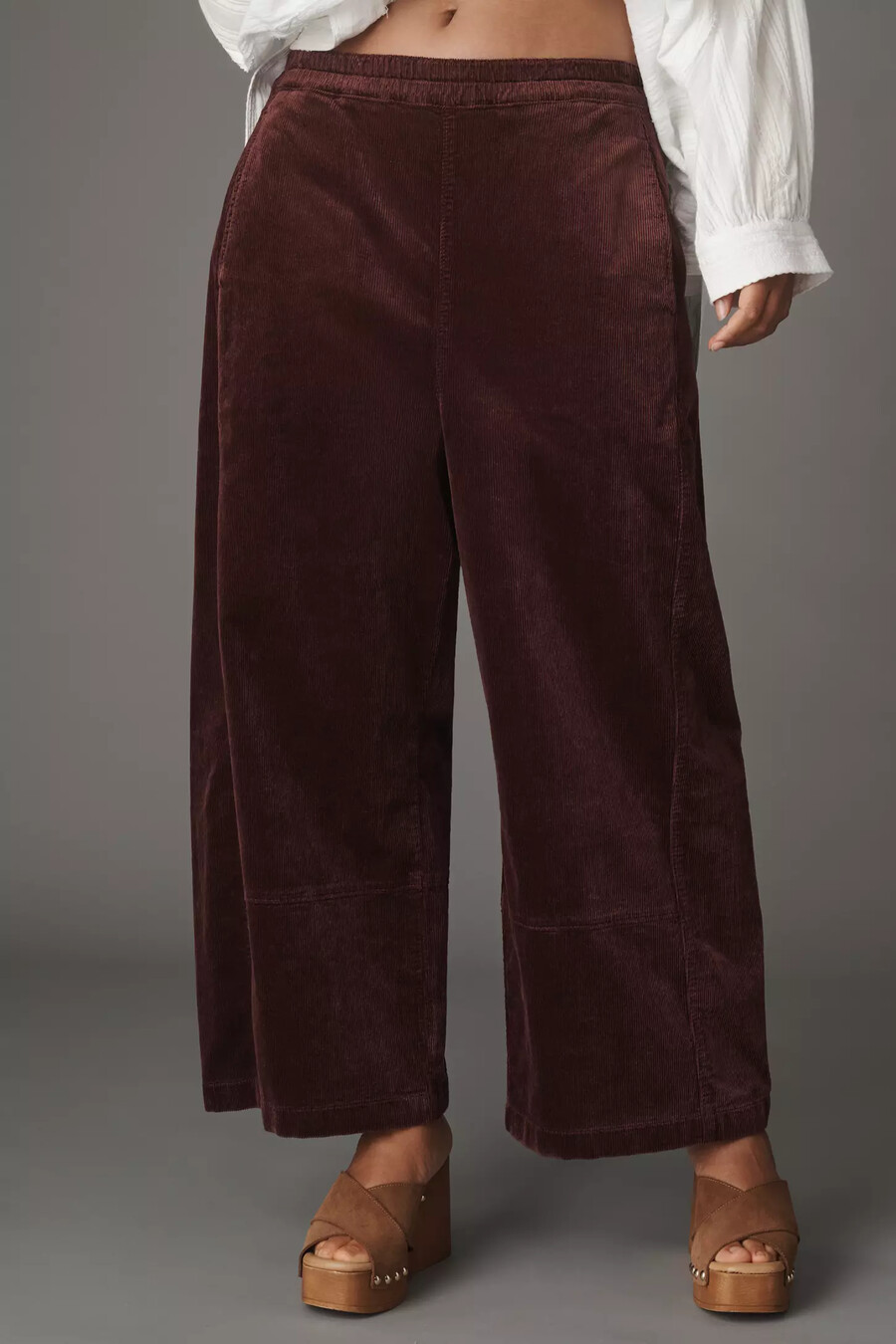 die izzie relaxed pull-on barrel trousers von pilcro cord-edition