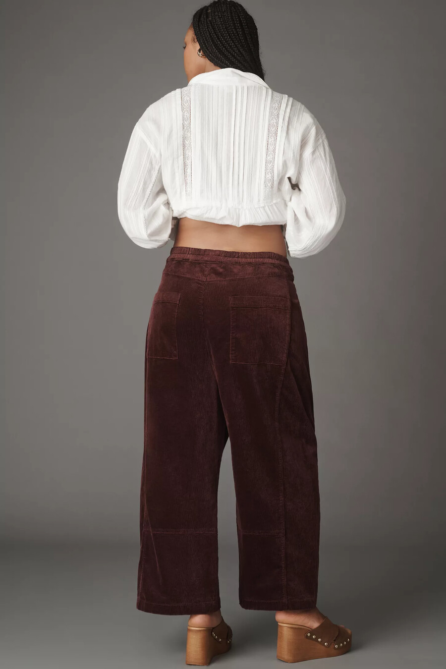 die izzie relaxed pull-on barrel trousers von pilcro cord-edition