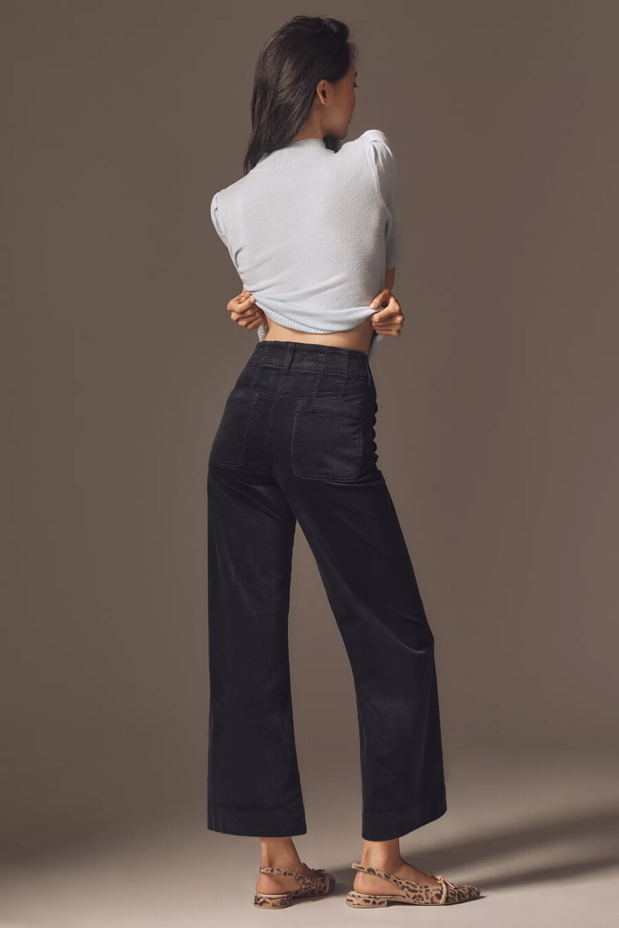 die colette crop wide-leg hose von maeve cord-edition mit muscheltaschen