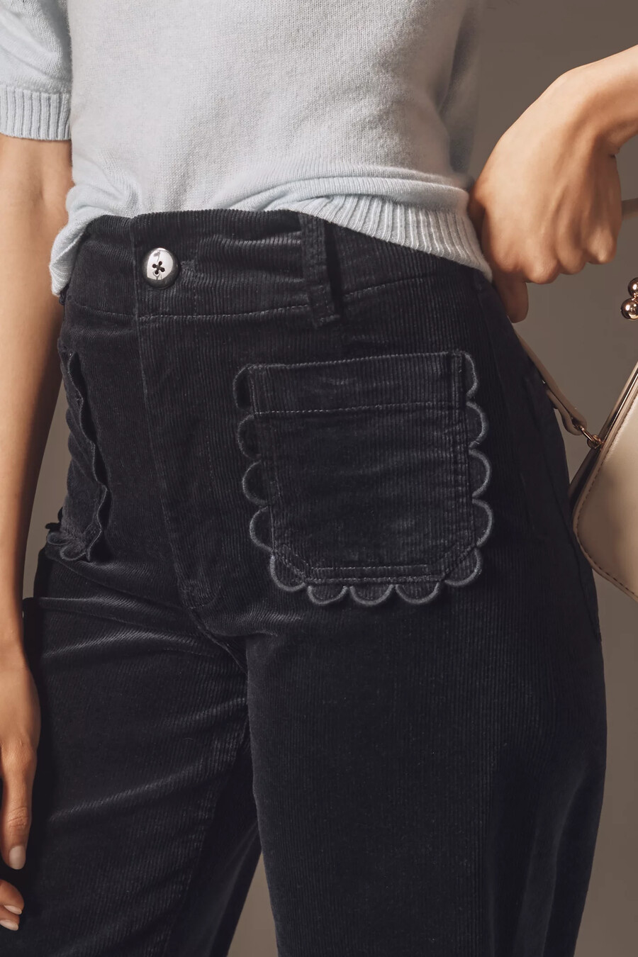 die colette crop wide-leg hose von maeve cord-edition mit muscheltaschen