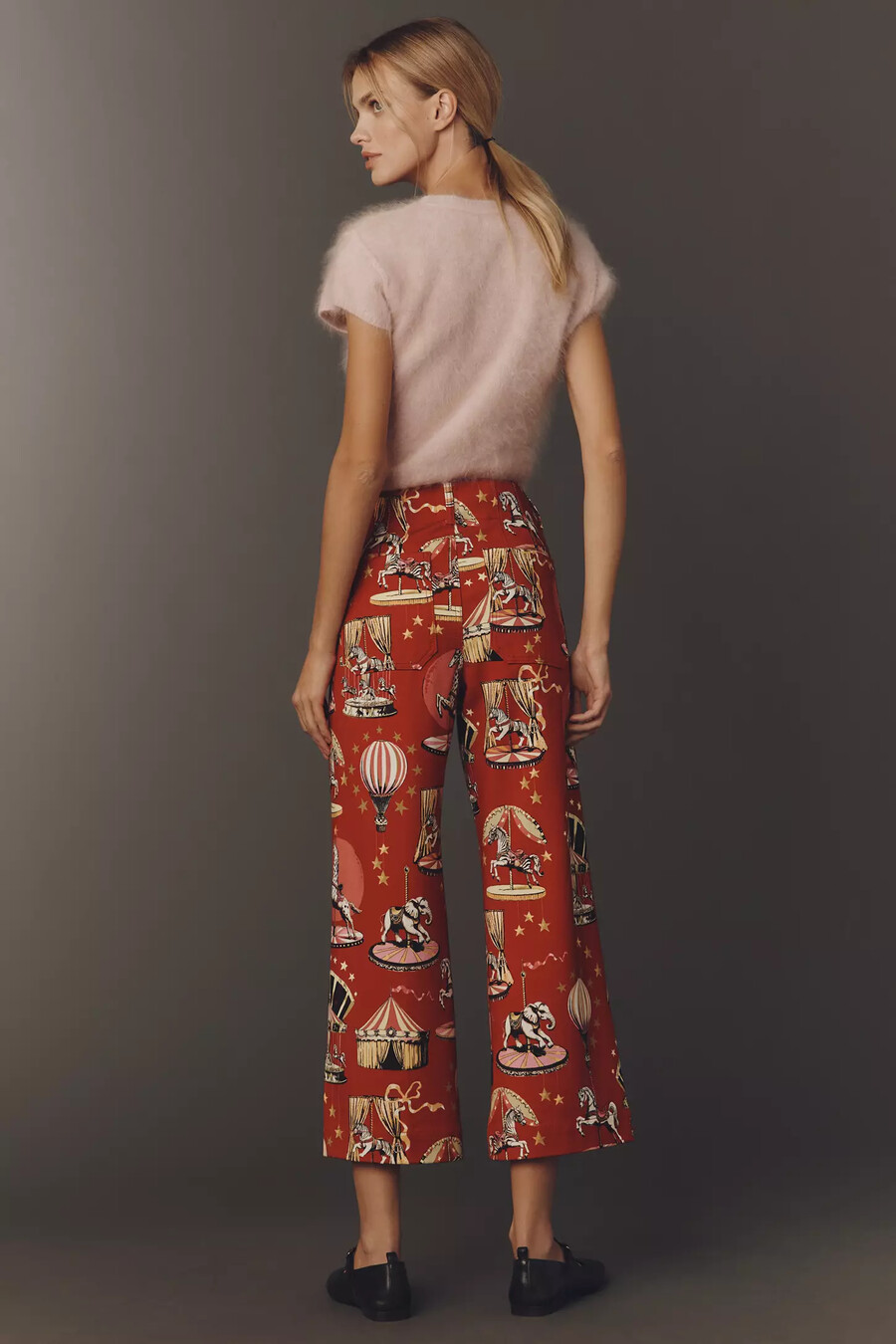 die colette crop printed ponte trousers von maeve