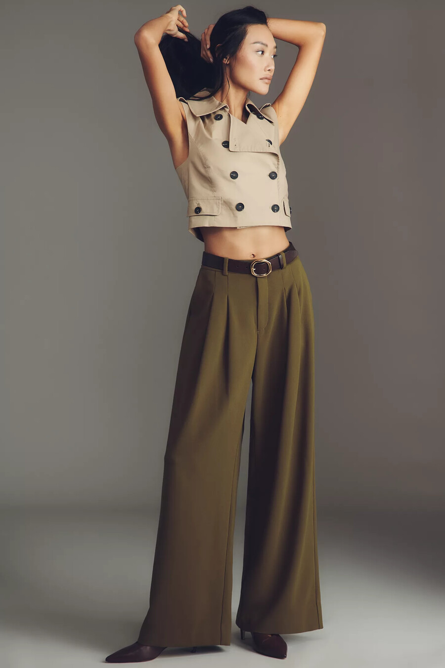 die avery wide-leg plisseehose von maeve