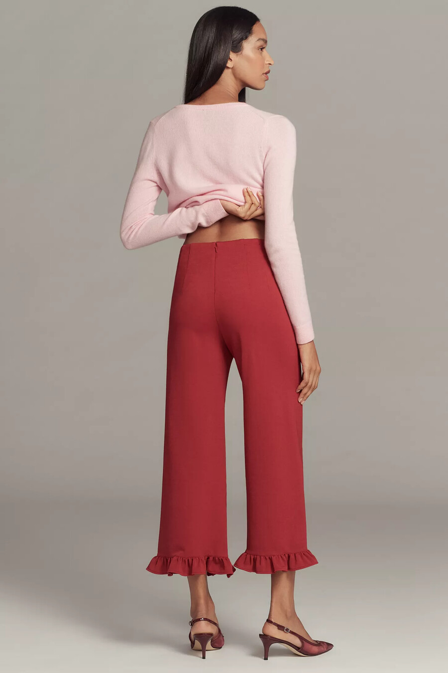 die colette-hose mit rüschensaum und weitem bein von maeve