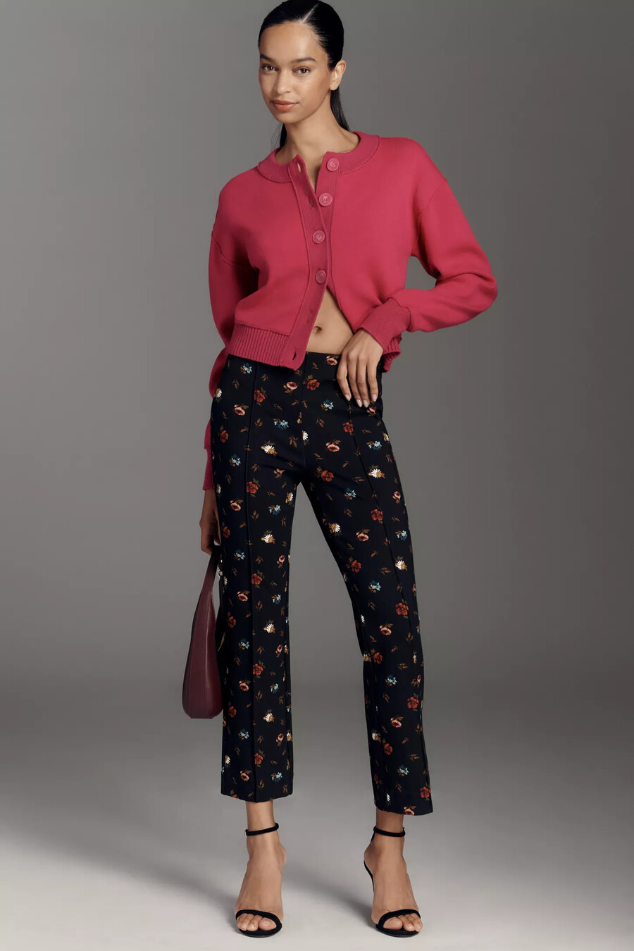die poppy printed kick-flare pull-on trousers von maeve