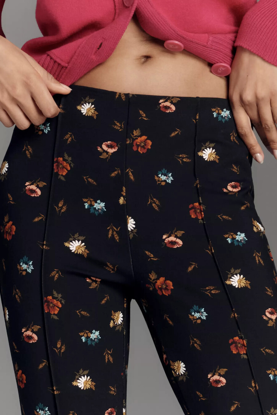 die poppy printed kick-flare pull-on trousers von maeve