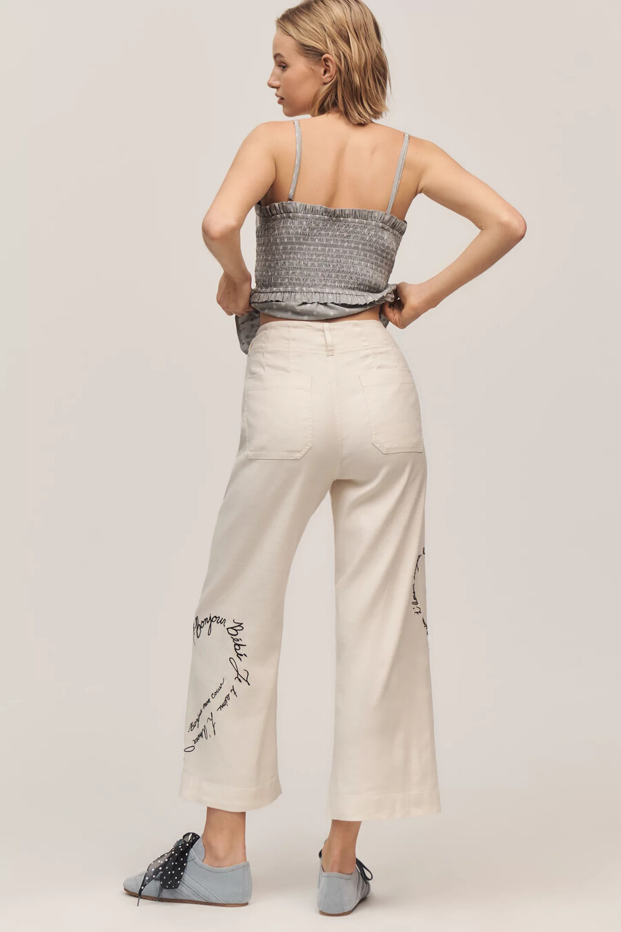 die colette crop-hose „love notes aus leinenmischung von maeve