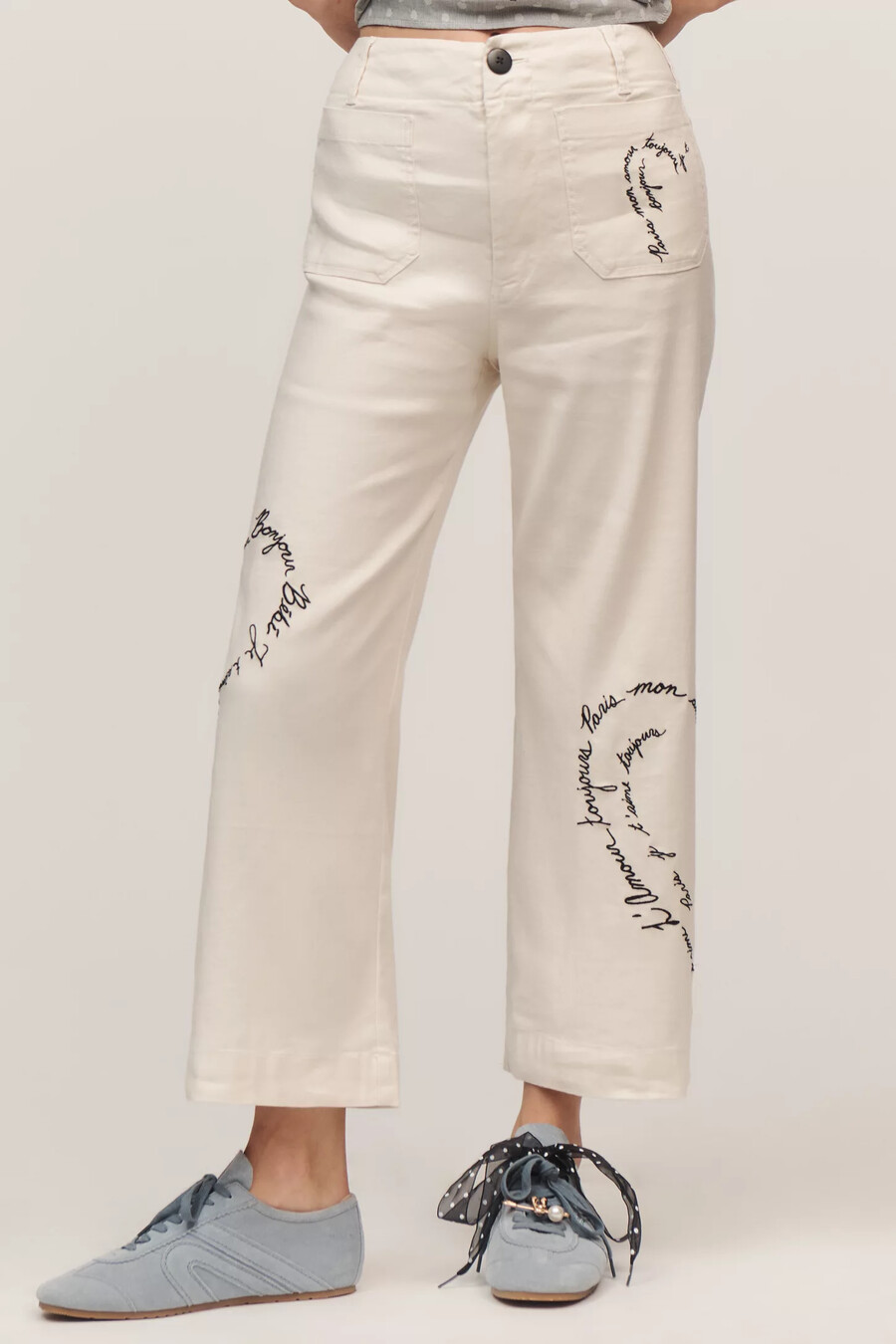 die colette crop-hose „love notes aus leinenmischung von maeve
