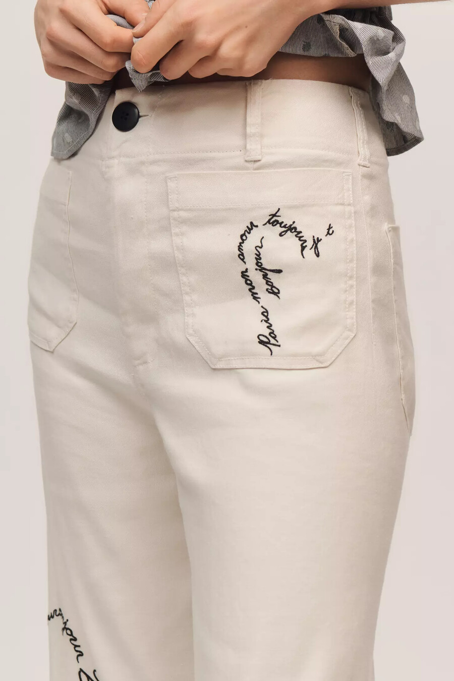 die colette crop-hose „love notes aus leinenmischung von maeve