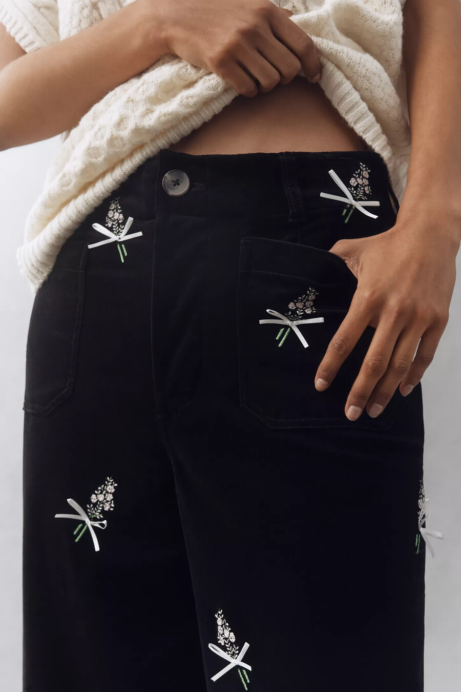 die colette 3d bouquets crop-hose von maeve