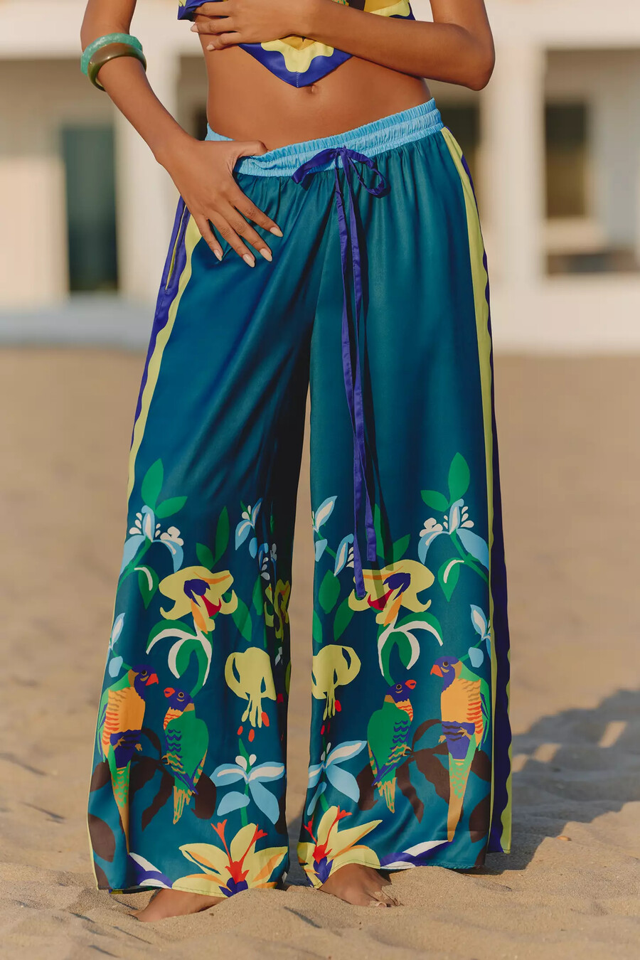 celandine x claire colin weite hose mit kordelzug