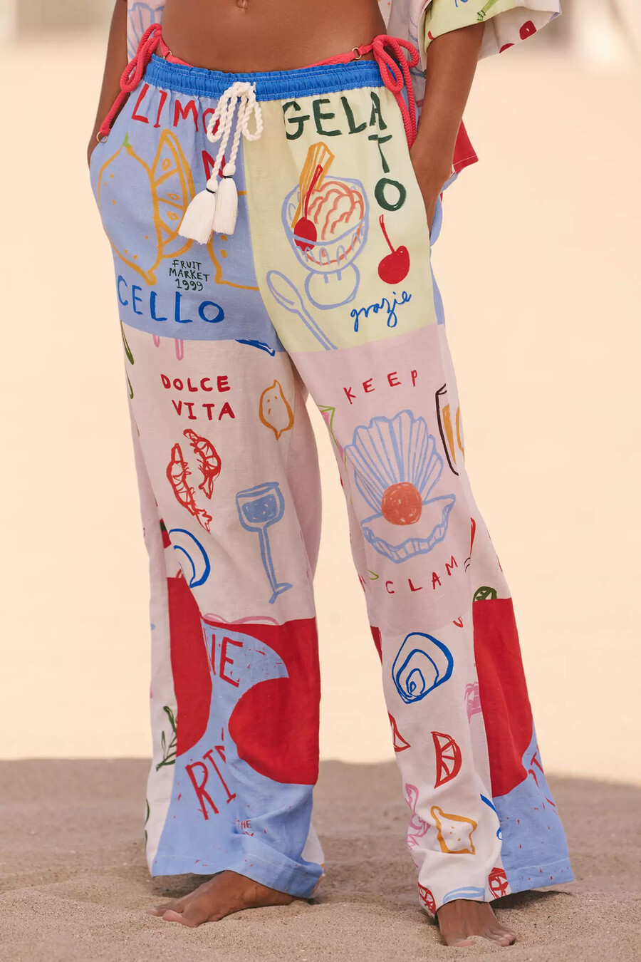 jordan nickson x celandine leinenhose mit kordelzug und weitem bein
