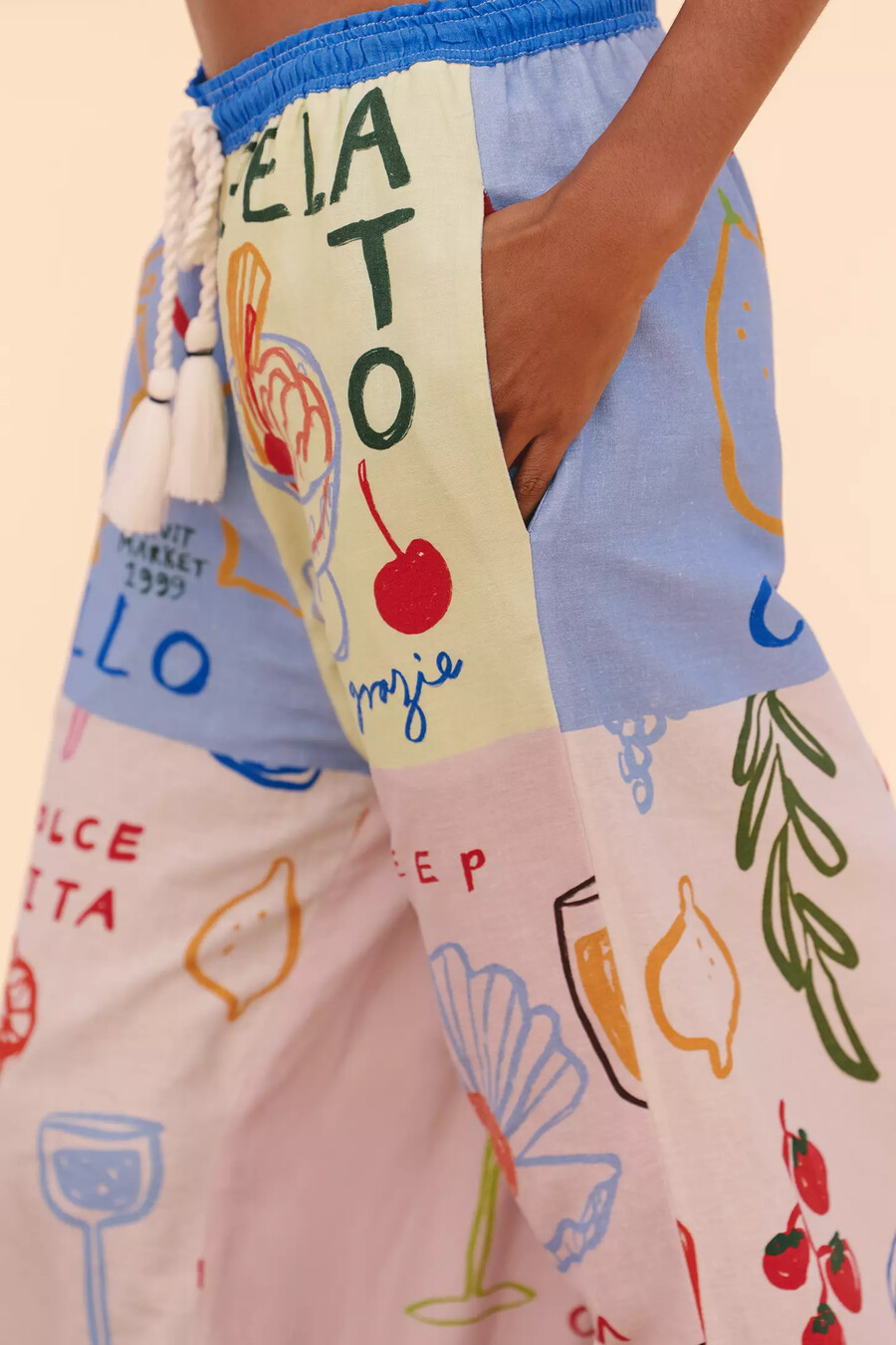 jordan nickson x celandine leinenhose mit kordelzug und weitem bein