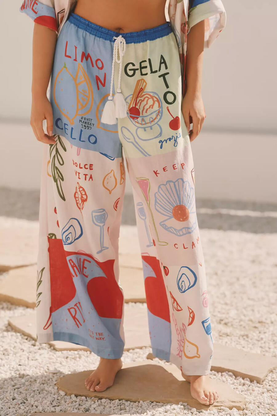jordan nickson x celandine leinenhose mit kordelzug und weitem bein