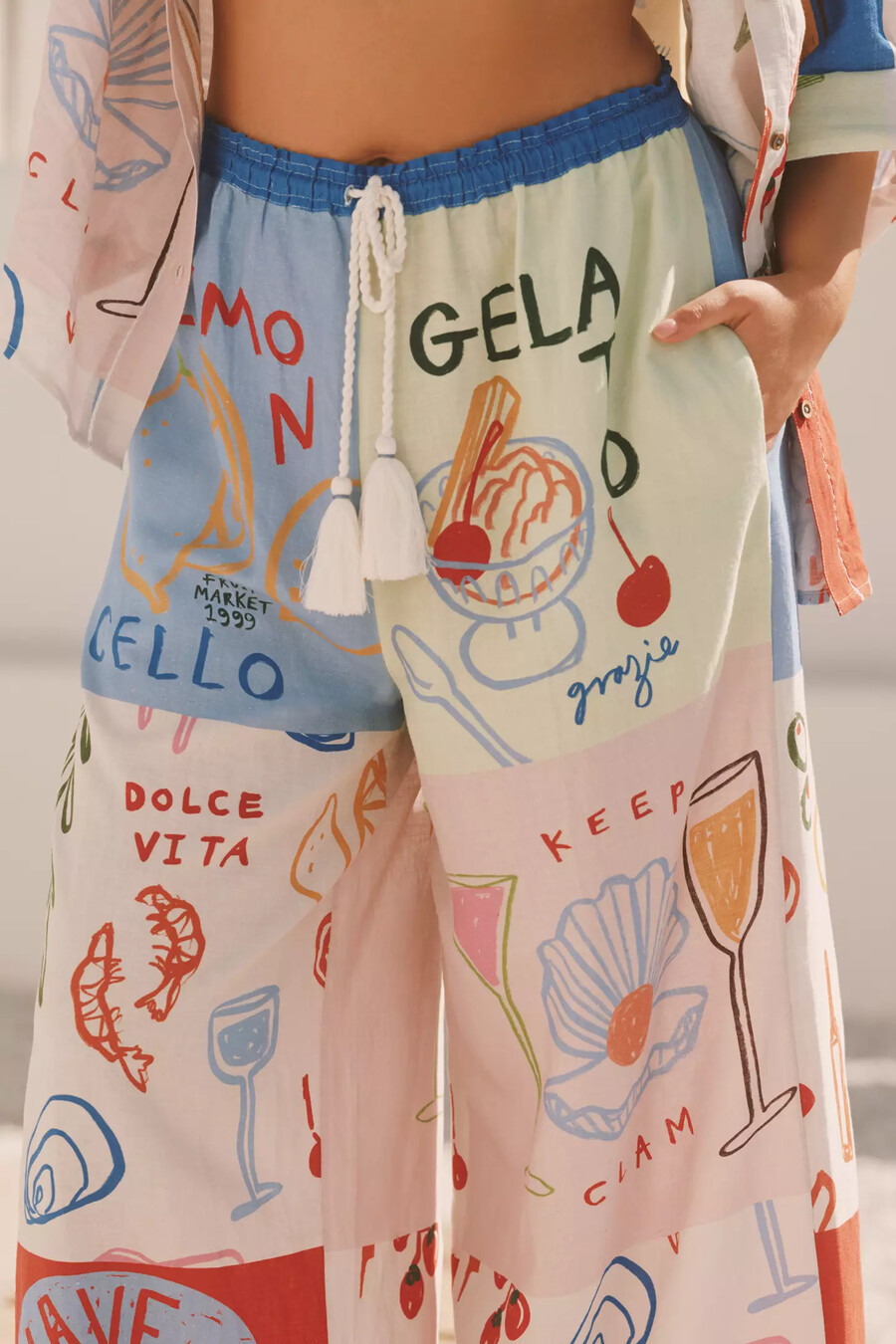 jordan nickson x celandine leinenhose mit kordelzug und weitem bein