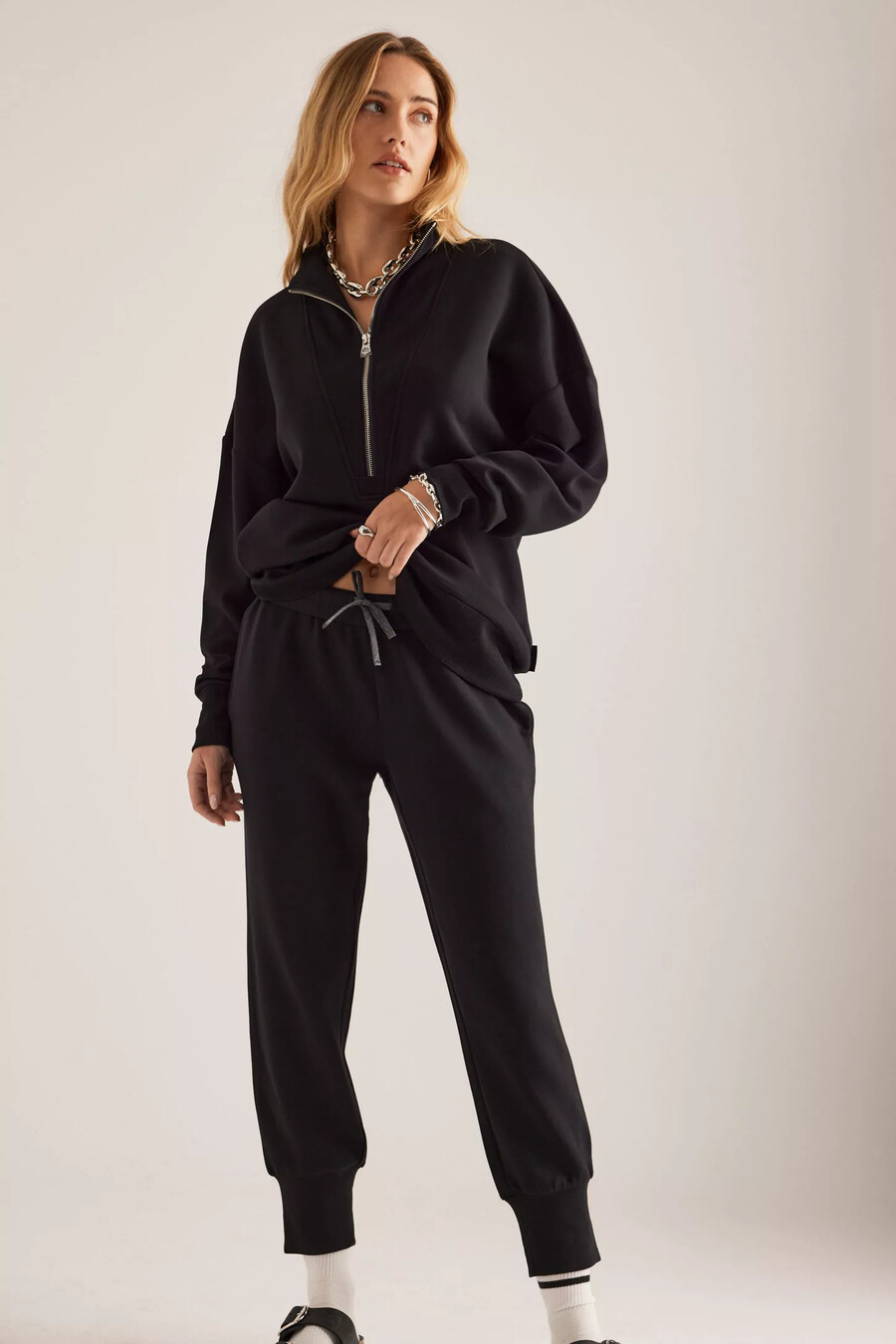 varley slim jogginghose mit bündchen